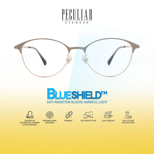 Peculiar Zuri Oval Titanium Computer Glasses Anti Radiation Eyeglass Replaceable for Men Women
