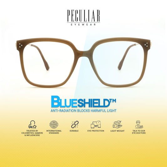 Peculiar Treo Square Acetate Steel Computer Glasses AntiRadiation Eyeglass Replaceable for Men Women