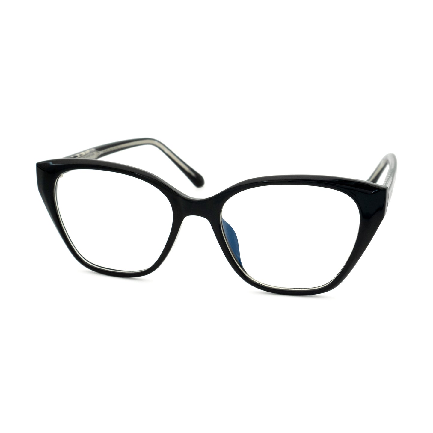 Peculiar Nero Cat Eye Acetate Steel Computer Glasses Anti Radiation Eyeglass Replaceable Men Women