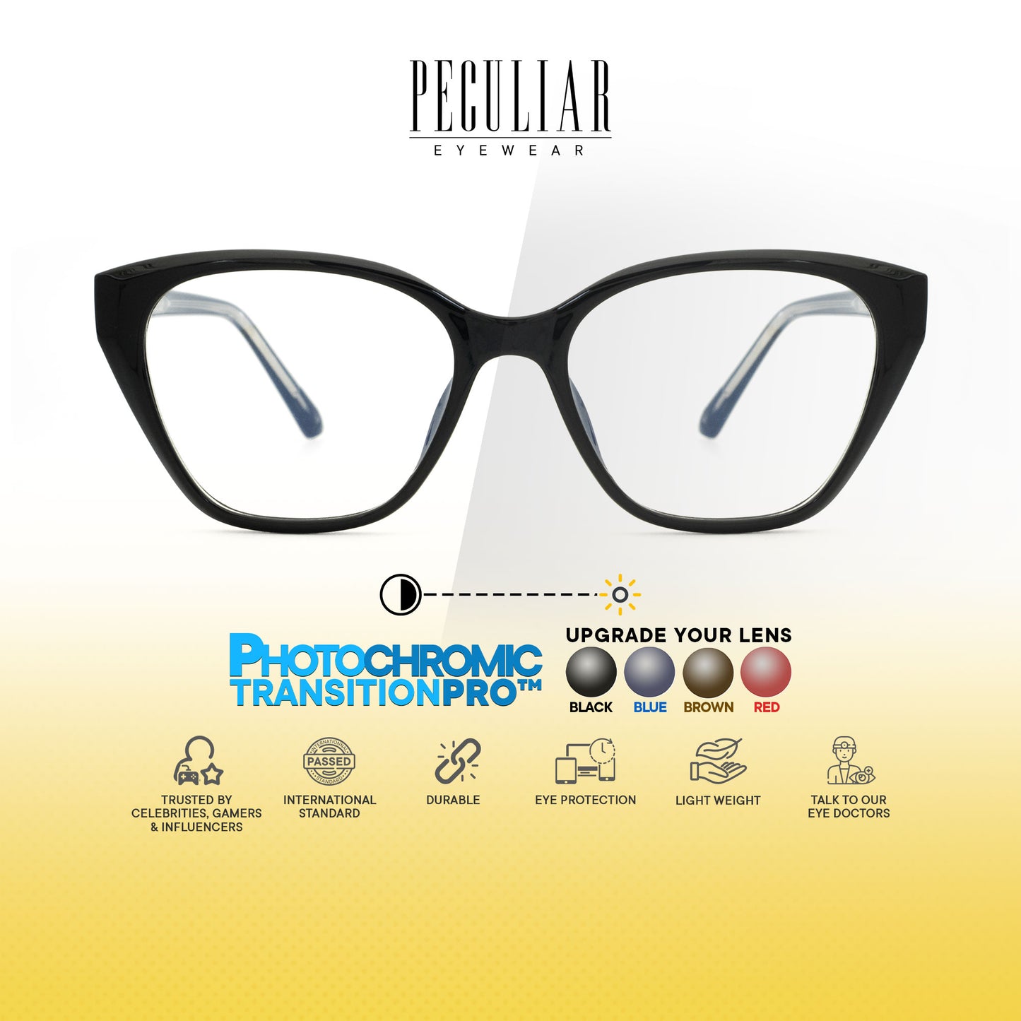 Peculiar Nero Cat Eye Acetate Steel Computer Glasses Anti Radiation Eyeglass Replaceable Men Women