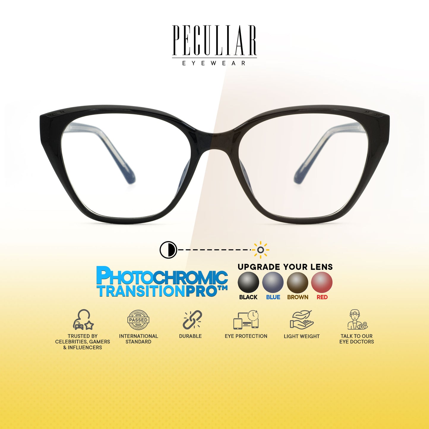 Peculiar Nero Cat Eye Acetate Steel Computer Glasses Anti Radiation Eyeglass Replaceable Men Women