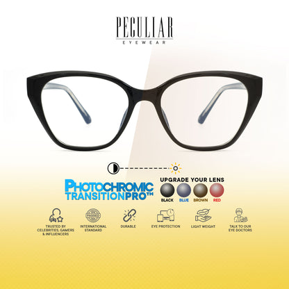Peculiar Nero Cat Eye Acetate Steel Computer Glasses Anti Radiation Eyeglass Replaceable Men Women