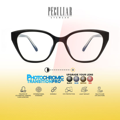 Peculiar Nero Cat Eye Acetate Steel Computer Glasses Anti Radiation Eyeglass Replaceable Men Women