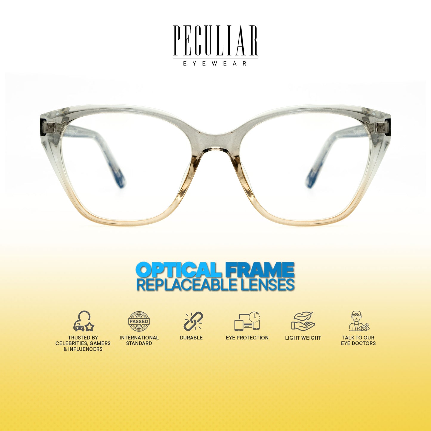 Peculiar Nero Cat Eye Acetate Steel Computer Glasses Anti Radiation Eyeglass Replaceable Men Women
