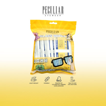 Peculiar Eyewear Glass-Wipes Dust Eyeglasses Cleaner Degreaser Non-Toxic Quick Dry