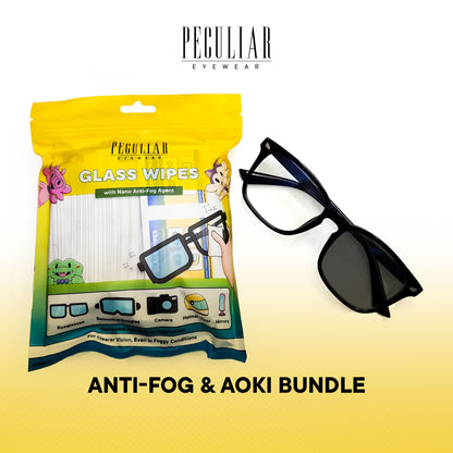 Peculiar Anti-Fog & Aoki Square Bundle Frame Full Rim TransitionPro Photochromic Anti-radiation Glasses Anti Radiation Eyeglass for Woman and Men Anti Radiation Eyeglass Shades for Men and Women