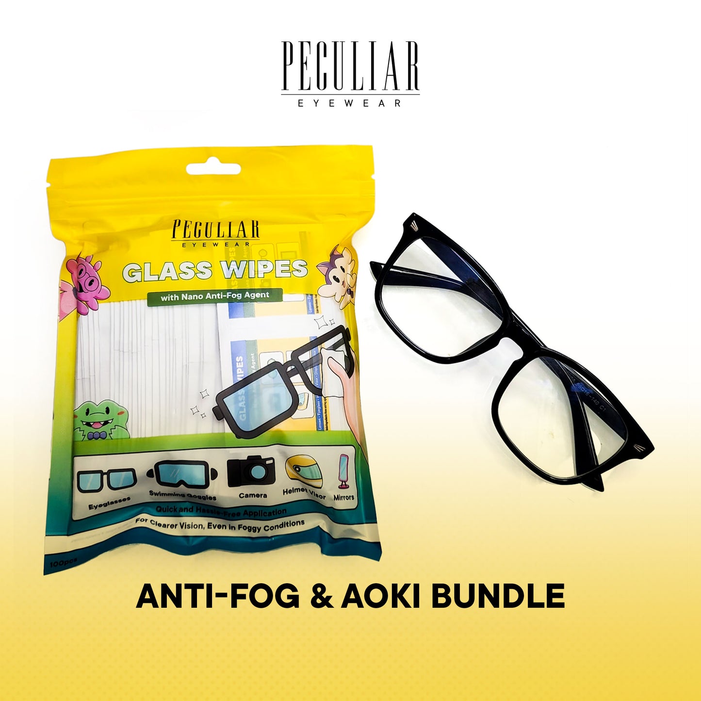 Peculiar Anti-Fog & Aoki Square Bundle Frame Full Rim TransitionPro Photochromic Anti-radiation Glasses Anti Radiation Eyeglass for Woman and Men Anti Radiation Eyeglass Shades for Men and Women