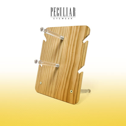 Peculiar Eyewear 2-Tier Wood Slanted Eyewear Display Stand Rack Organizer Eyeglass Sunglass