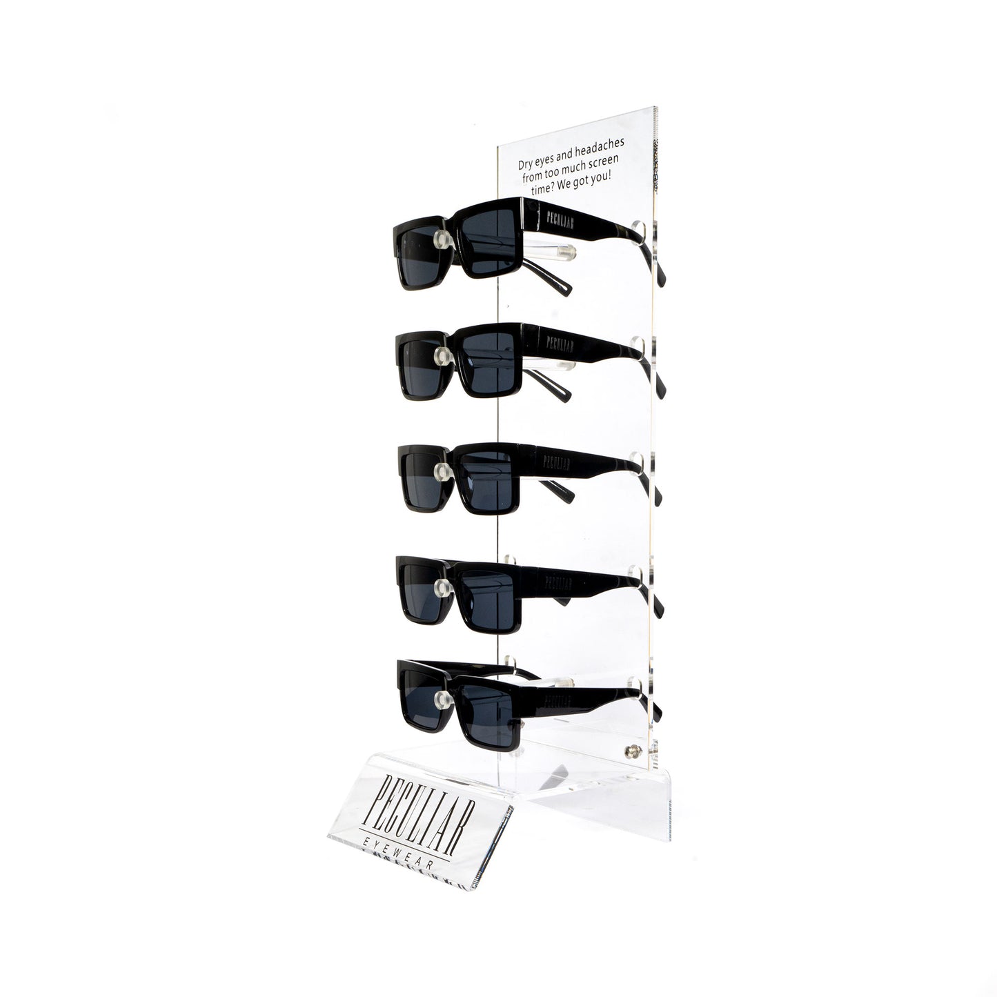 Peculiar Eyewear 5-Tier Acrylic Tower Eyewear Display Stand Rack Organizer Eyeglass Sunglass