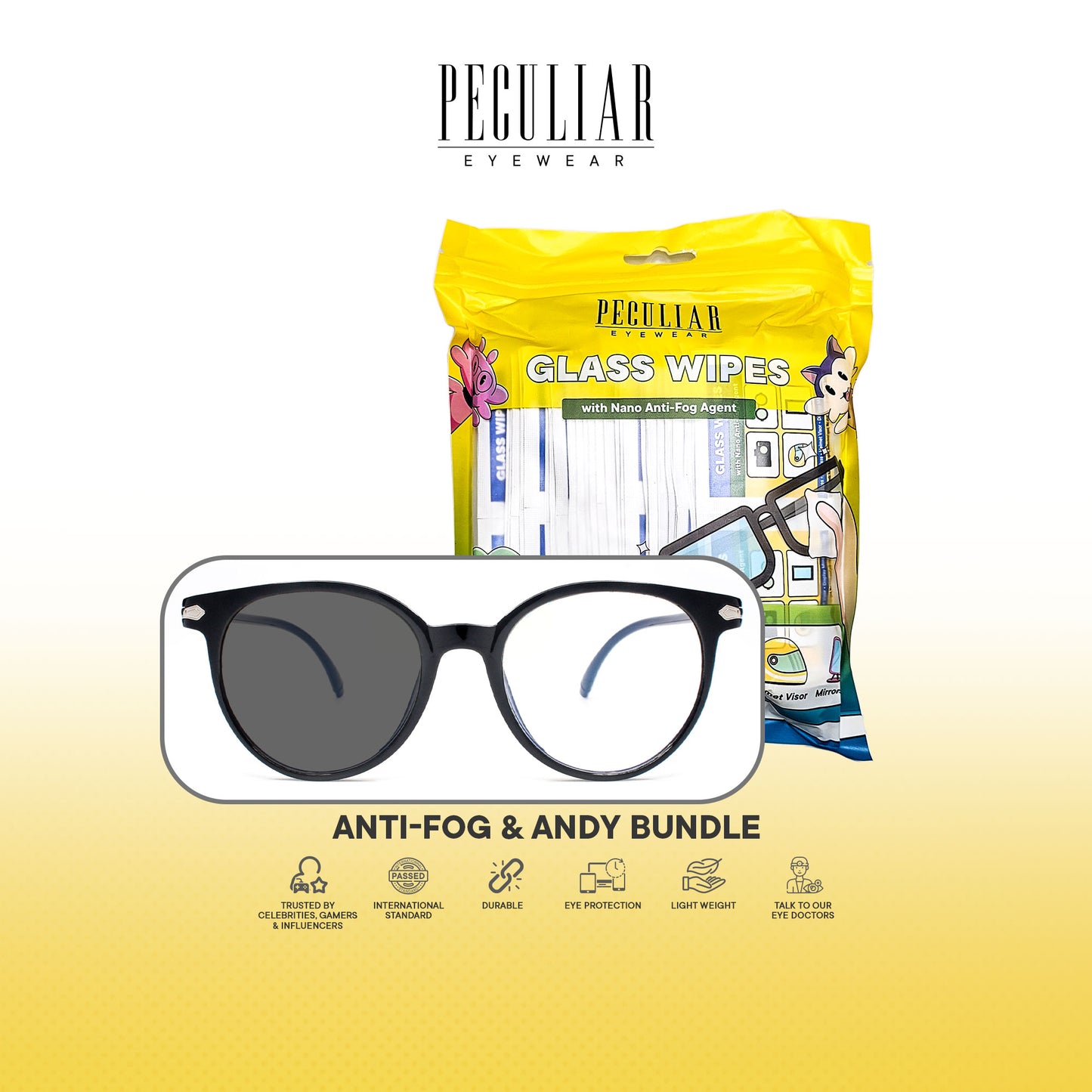 Peculiar Anti-Fog & Andy Round Bundle Frame Full Rim TransitionPro Photochromic Anti-radiation Glasses Anti Radiation Eyeglass for Woman and Men Anti Radiation Eyeglass Shades for Men and