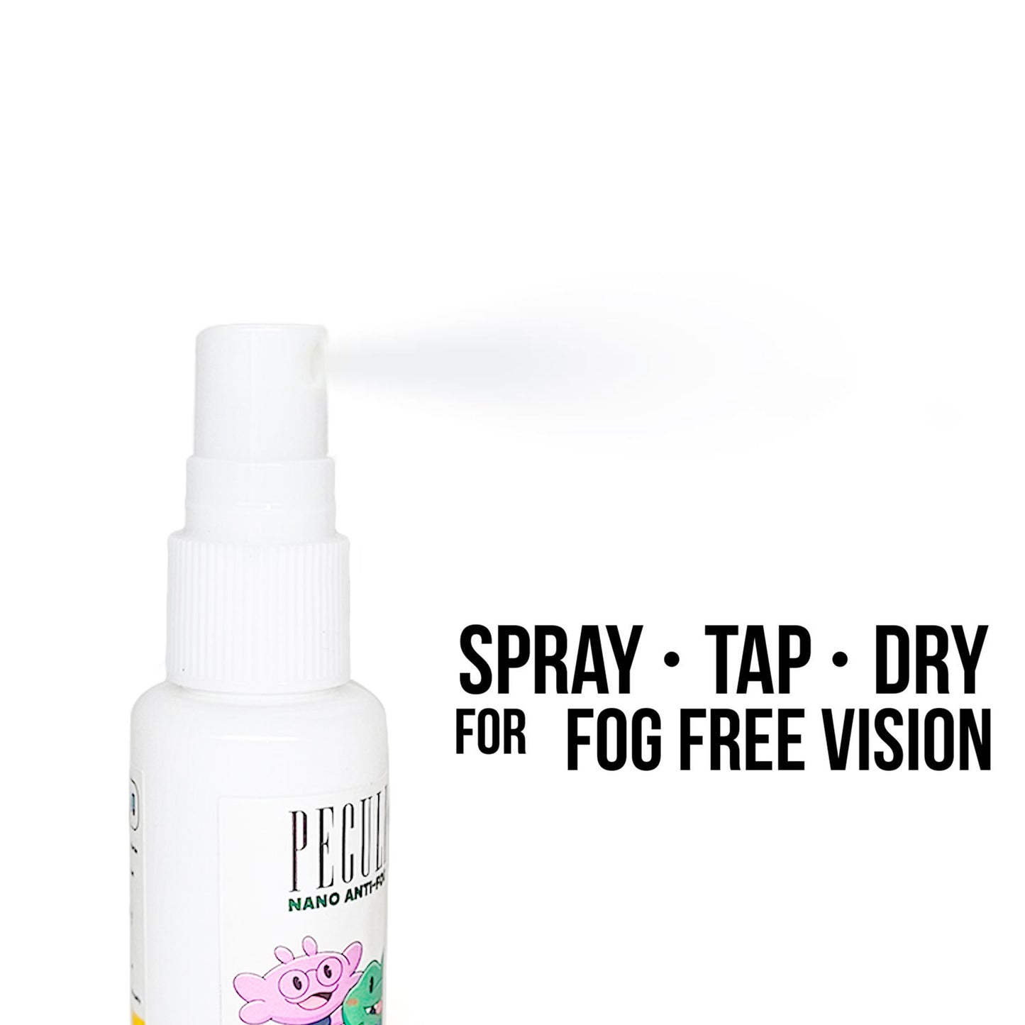 Peculiar Anti-Fog "SPRAY-TAP-DRY" 36 hours Fog Free Vision 30ML Lens Cleaner For Longer Film Protection