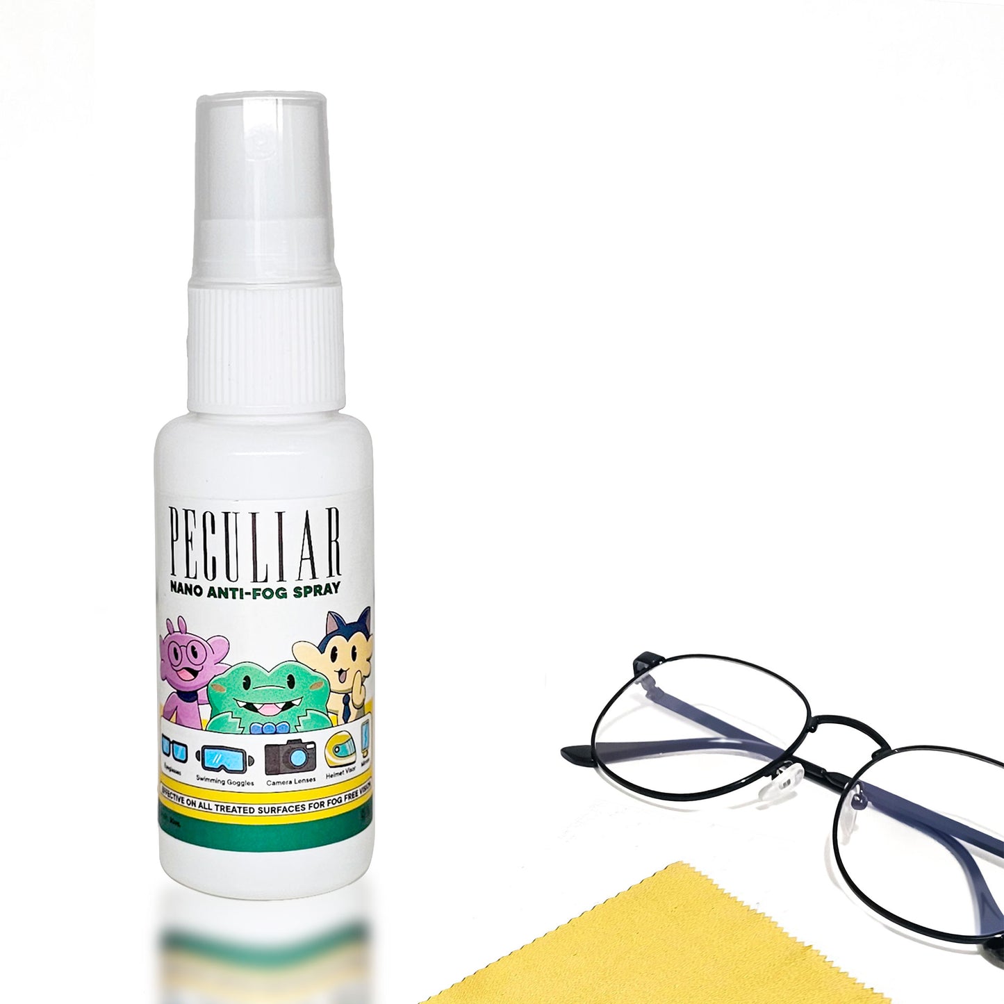 Peculiar Anti-Fog "SPRAY-TAP-DRY" 36 hours Fog Free Vision 30ML Lens Cleaner For Longer Film Protection
