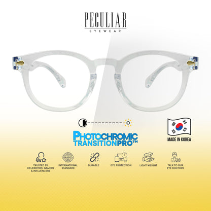 Peculiar Dara Round Korean BIO-Plastic Super Flex Computer Anti-Radiation Replaceable Lens Eyeglasses