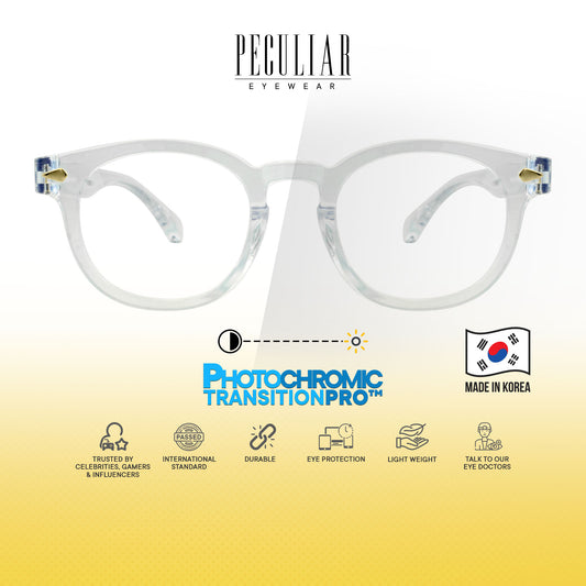 Peculiar Dara Round Korean BIO-Plastic Super Flex Computer Anti-Radiation Replaceable Lens Eyeglasses