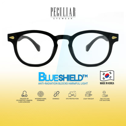Peculiar Dara Round Korean BIO-Plastic Super Flex Computer Anti-Radiation Replaceable Lens Eyeglasses