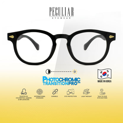 Peculiar Dara Round Korean BIO-Plastic Super Flex Computer Anti-Radiation Replaceable Lens Eyeglasses