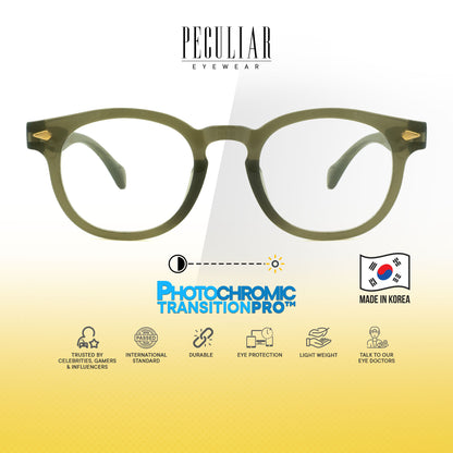 Peculiar Dara Round Korean BIO-Plastic Super Flex Computer Anti-Radiation Replaceable Lens Eyeglasses