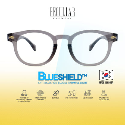 Peculiar Dara Round Korean BIO-Plastic Super Flex Computer Anti-Radiation Replaceable Lens Eyeglasses