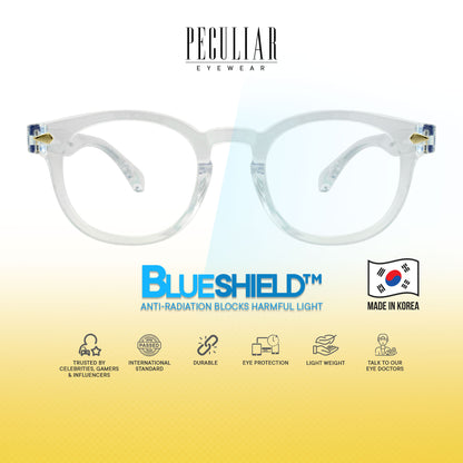 Peculiar Dara Round Korean BIO-Plastic Super Flex Computer Anti-Radiation Replaceable Lens Eyeglasses