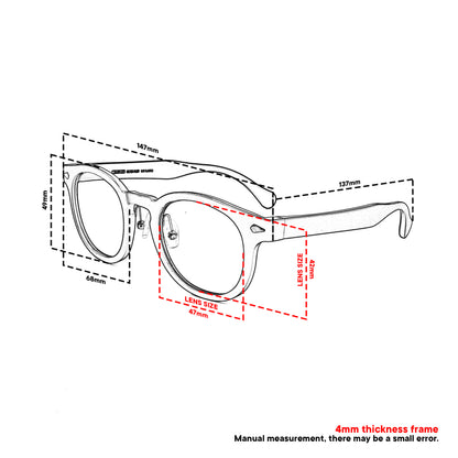 Peculiar Jisu Round Korean BIO-Plastic Super Flex Computer Anti-Radiation Replaceable Lens Eyeglasses
