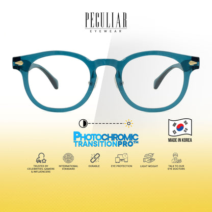 Peculiar Jisu Round Korean BIO-Plastic Super Flex Computer Anti-Radiation Replaceable Lens Eyeglasses