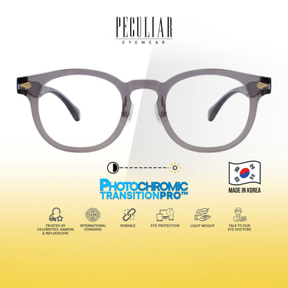Peculiar Jisu Round Korean BIO-Plastic Super Flex Computer Anti-Radiation Replaceable Lens Eyeglasses