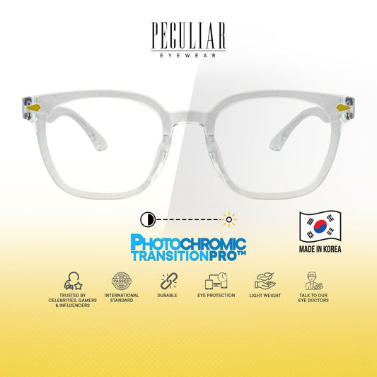 Peculiar Jihu Square Korean BIO-Plastic Super Flex Computer Anti-Radiation Replaceable Lens Eyeglasses