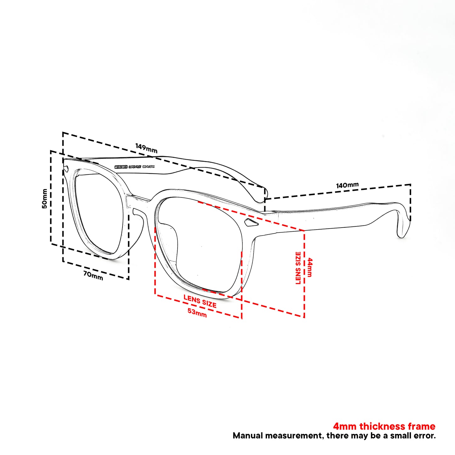 Peculiar Jihu Square Korean BIO-Plastic Super Flex Computer Anti-Radiation Replaceable Lens Eyeglasses