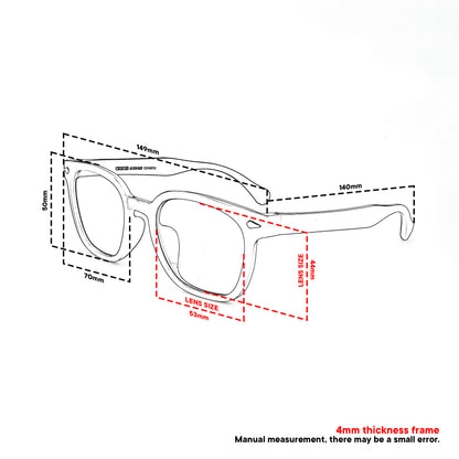 Peculiar Jihu Square Korean BIO-Plastic Super Flex Computer Anti-Radiation Replaceable Lens Eyeglasses