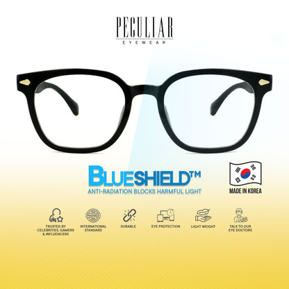 Peculiar Jihu Square Korean BIO-Plastic Super Flex Computer Anti-Radiation Replaceable Lens Eyeglasses
