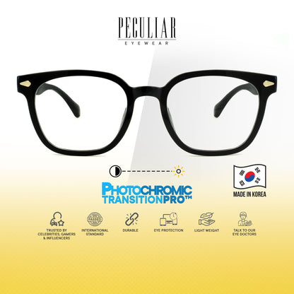 Peculiar Jihu Square Korean BIO-Plastic Super Flex Computer Anti-Radiation Replaceable Lens Eyeglasses