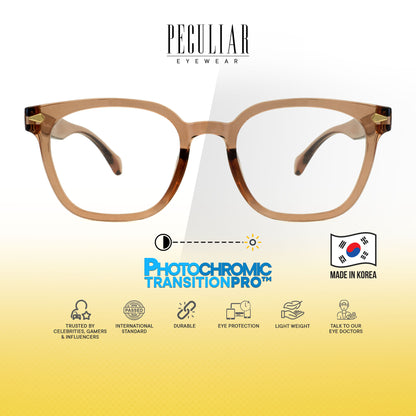 Peculiar Jihu Square Korean BIO-Plastic Super Flex Computer Anti-Radiation Replaceable Lens Eyeglasses