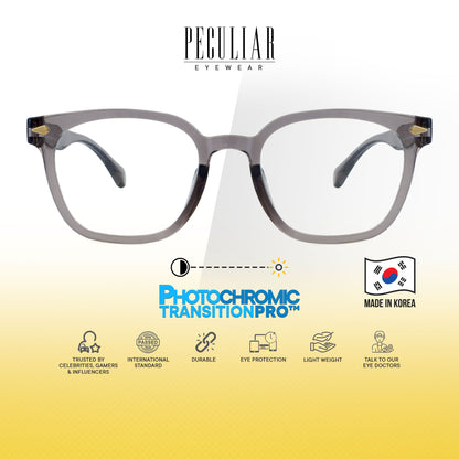 Peculiar Jihu Square Korean BIO-Plastic Super Flex Computer Anti-Radiation Replaceable Lens Eyeglasses