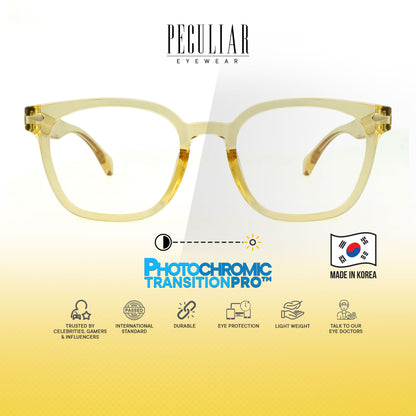 Peculiar Jihu Square Korean BIO-Plastic Super Flex Computer Anti-Radiation Replaceable Lens Eyeglasses
