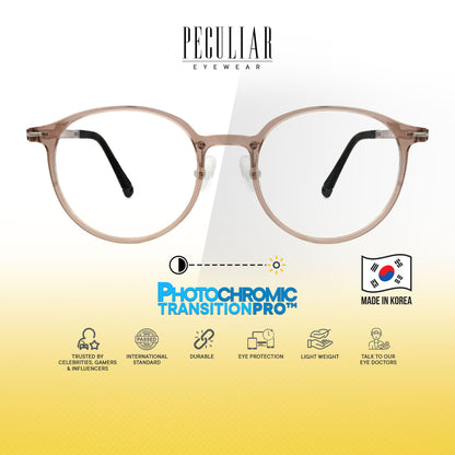 Peculiar Jia Round Korean BIO-Plastic Super Flex Computer Anti-Radiation Replaceable Lens Eyeglasses