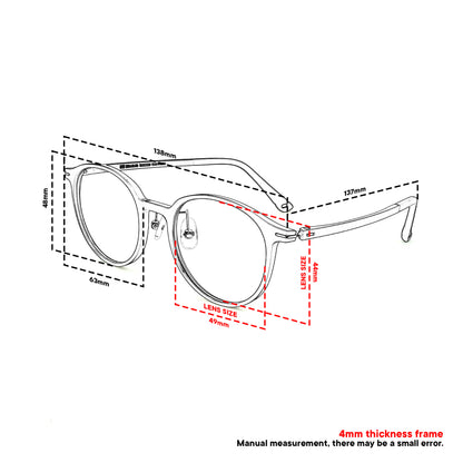 Peculiar Jia Round Korean BIO-Plastic Super Flex Computer Anti-Radiation Replaceable Lens Eyeglasses