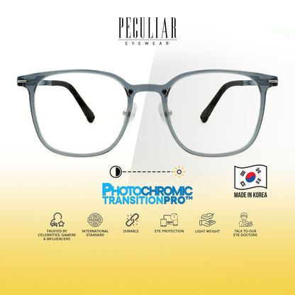 Peculiar Suji Square Korean BIO-Plastic Super Flex Computer Anti-Radiation Replaceable Lens Eyeglasses