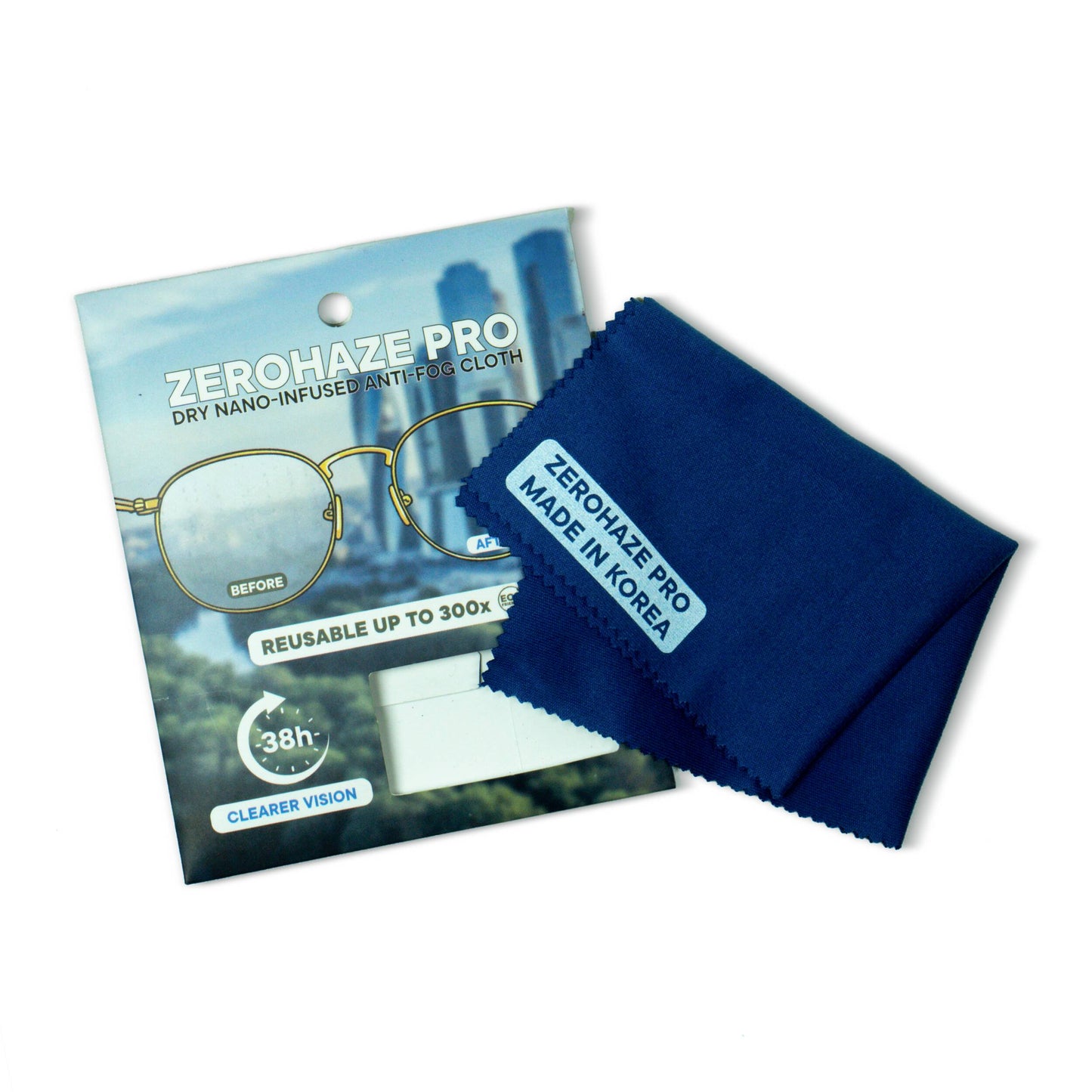 Peculiar ZeroHazePro Infuse Anti-Fog Nano-Technology Cloth Reuseable 300x for 38 hours Non-Toxic