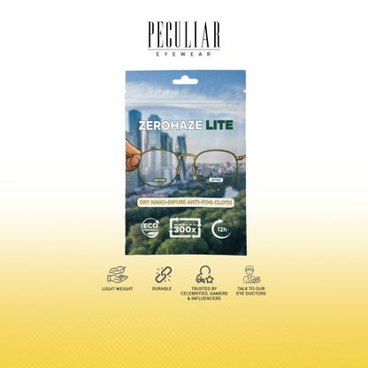 Peculiar ZeroHazePro Infuse Anti-Fog Nano-Technology Cloth Reuseable 300x for 38 hours Non-Toxic