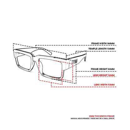 Peculiar Uno Rectangular Acetate Sunglasses Polarized UV400 & Anti-Rad Lenses Replaceable Frames for Men & Women (Copy)