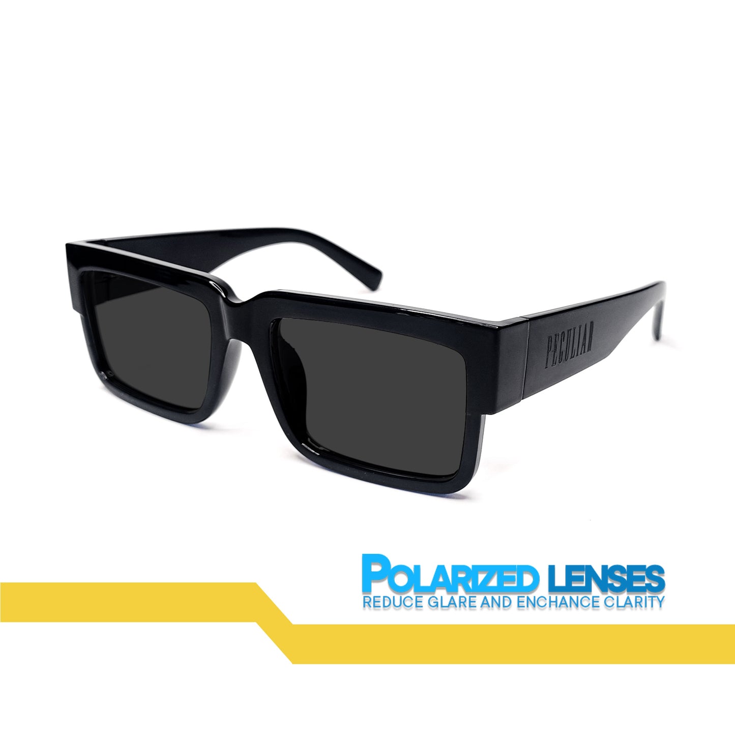 Peculiar Uno Rectangular Acetate Sunglasses Polarized UV400 & Anti-Rad Lenses Replaceable Frames for Men & Women (Copy)