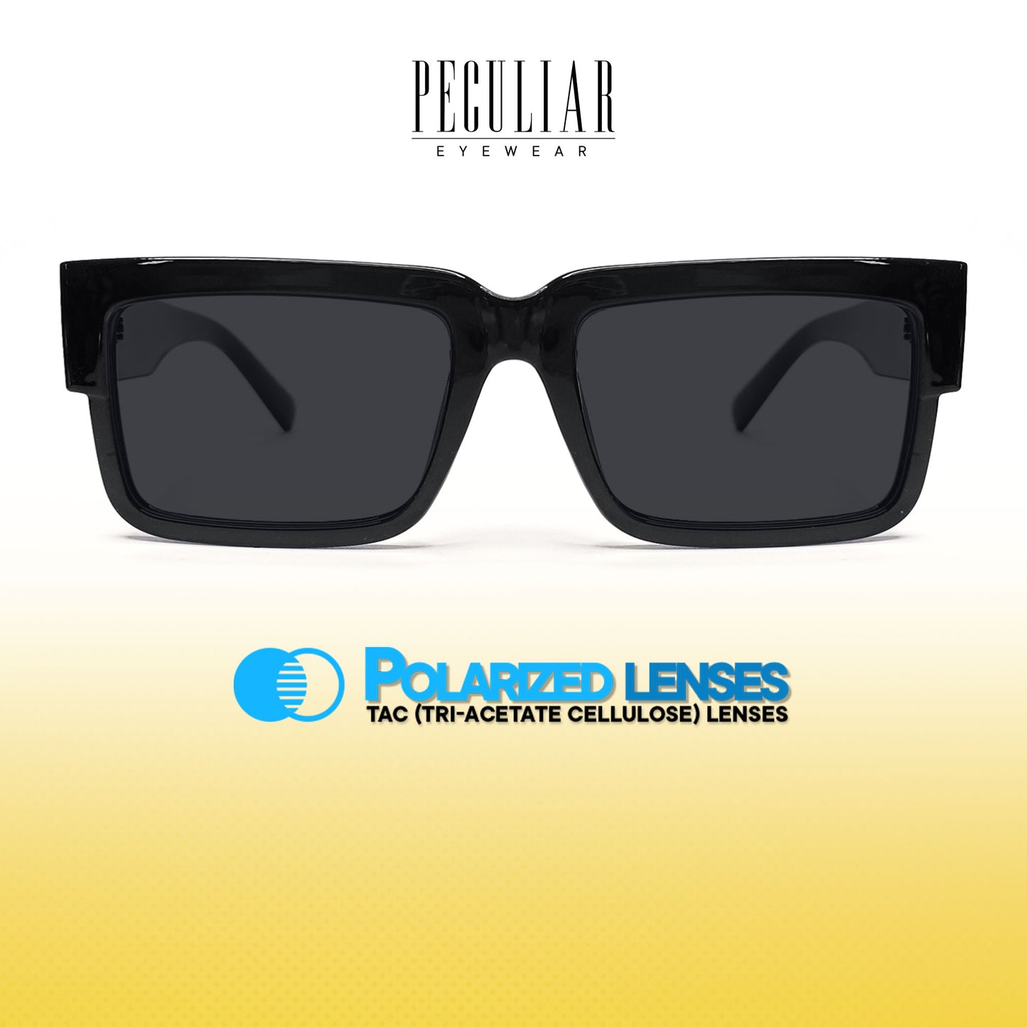 Peculiar Uno Rectangular Acetate Sunglasses Polarized UV400 & Anti-Rad Lenses Replaceable Frames for Men & Women (Copy)