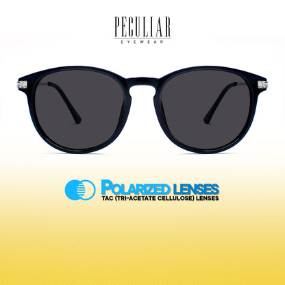 Peculiar Sarah Round Acetate Sunglasses Polarized TAC UV400 & Anti-Rad Lenses Replaceable Frames for Men & Women