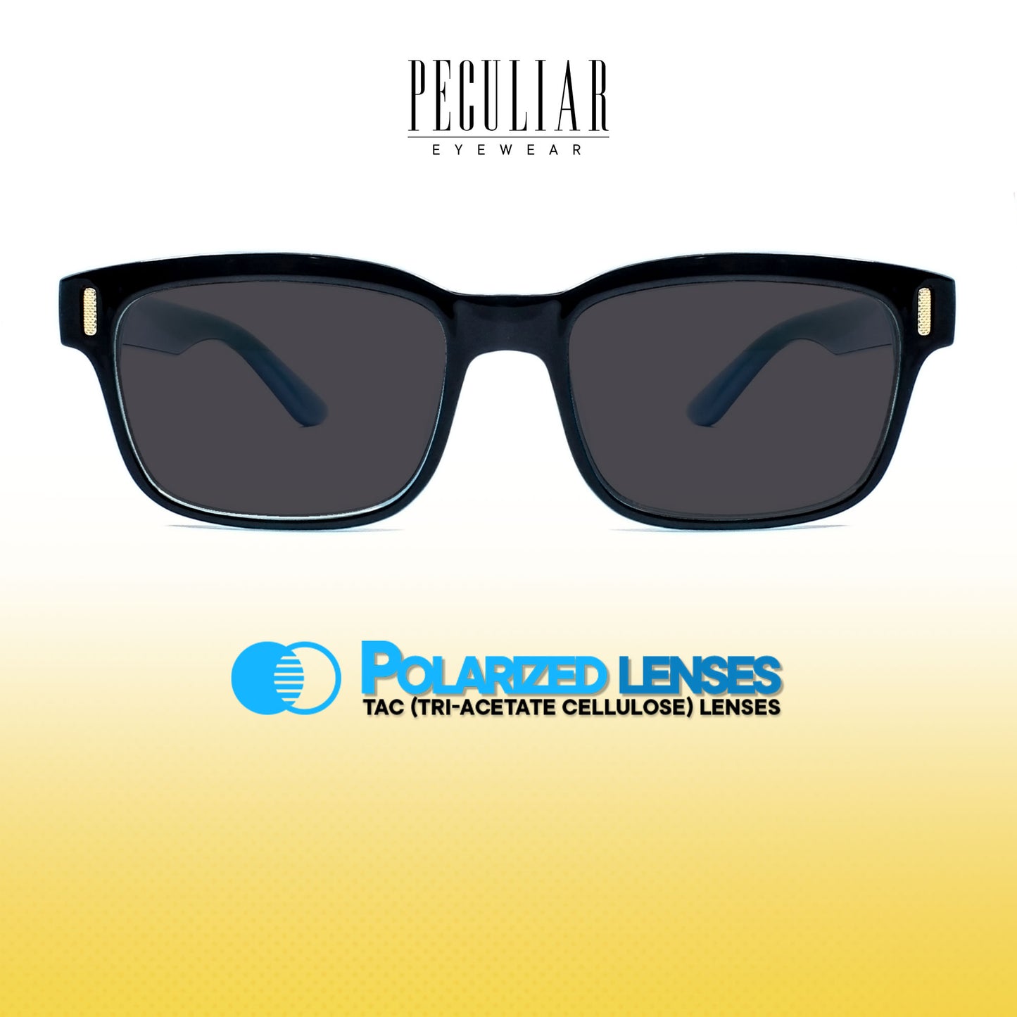 Peculiar Marvy Rectangular Acetate Sunglasses Polarized TAC UV400 & Anti-Rad Lenses Replaceable Frames for Men & Women