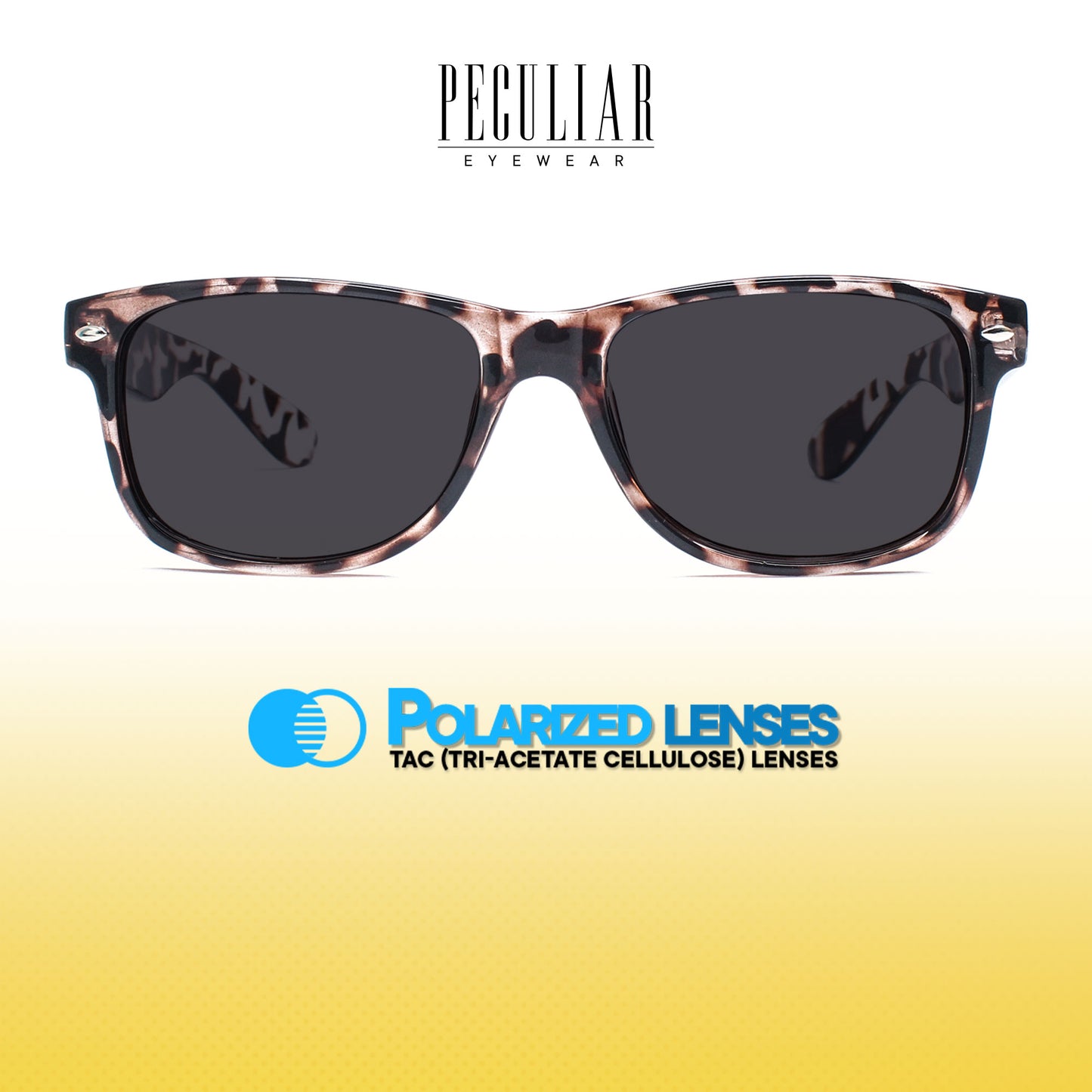 Peculiar Boss Square Acetate Sunglasses Polarized TAC UV400 & Anti-Rad Lenses Replaceable Frames for Men & Women