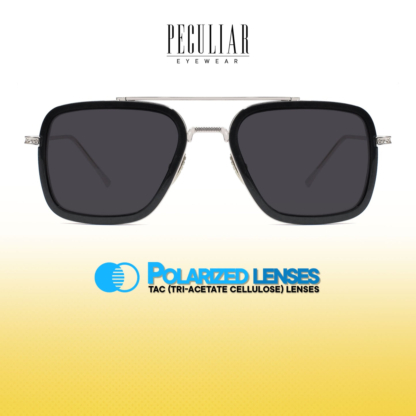 Peculiar Luke Aviator Acetate Sunglasses Polarized TAC UV400 & Anti-Rad Lenses Replaceable Frames for Men & Women