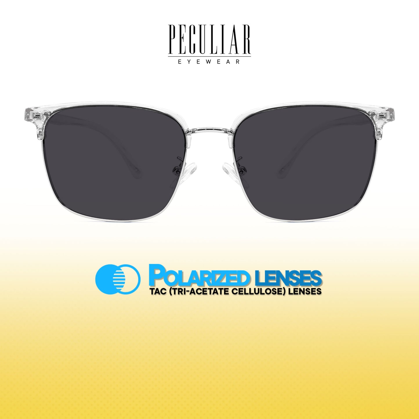 Peculiar Kyle Square Acetate Sunglasses Polarized TAC UV400 & Anti-Rad Lenses Replaceable Frames for Men & Women