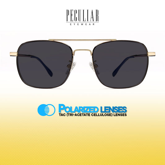 Peculiar Ash Aviator Metal Sunglasses Polarized TAC UV400 & Anti-Rad Lenses Replaceable Frames for Men & Women