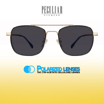 Peculiar Ash Aviator Metal Sunglasses Polarized TAC UV400 & Anti-Rad Lenses Replaceable Frames for Men & Women