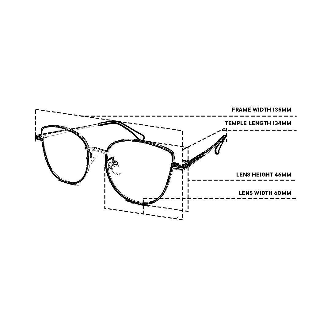Peculiar Ana Cat Eye Metal Sunglasses Polarized TAC UV400 & Anti-Rad Lenses Replaceable Frames for Men & Women